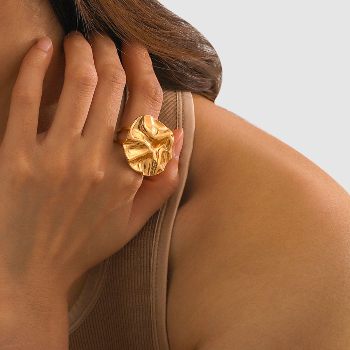 18K Gold - Plated Irregular Open Ring - Dressy Clothing - Gold