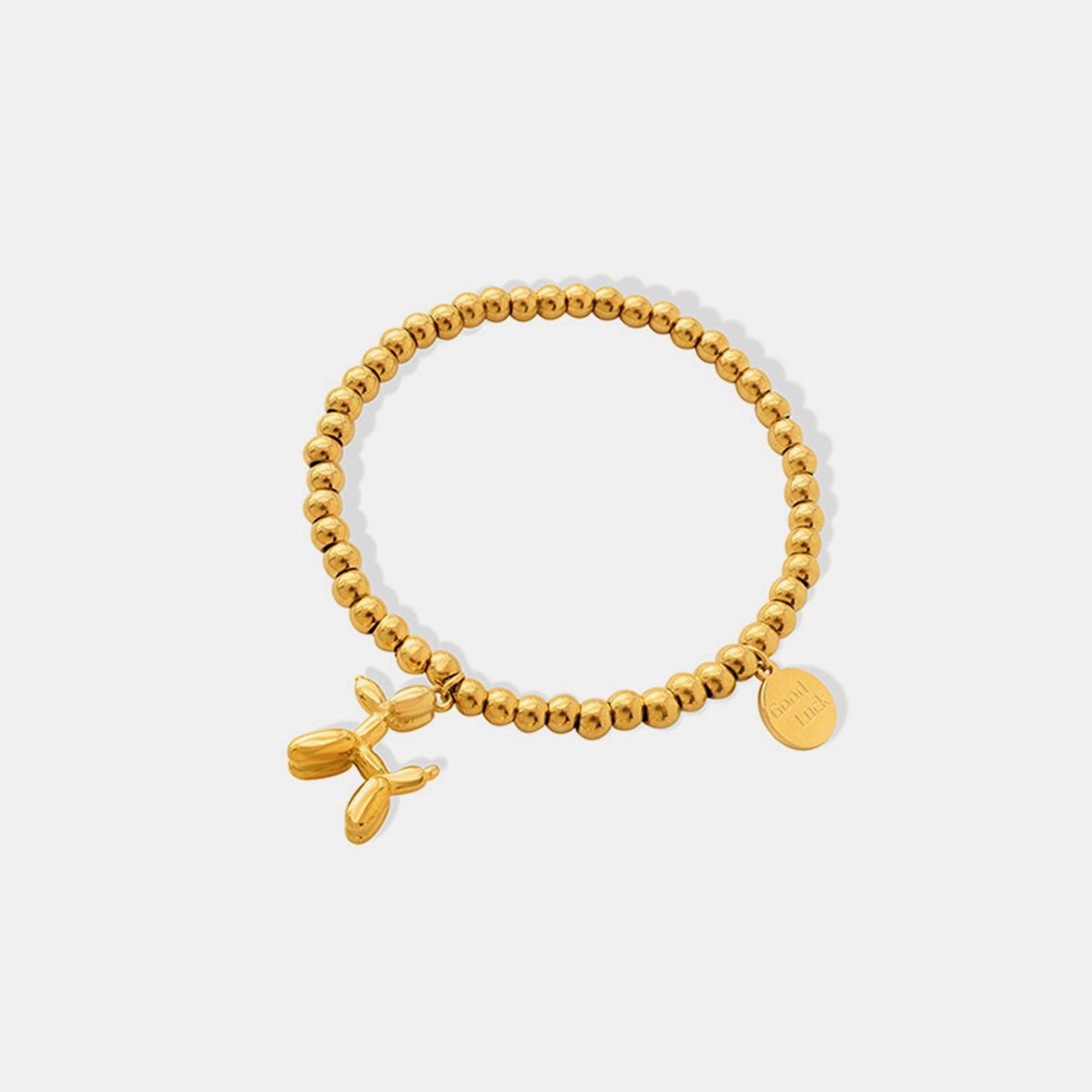 18K Gold - Plated Titanium Steel Puppy Shape Charm Bracelet - Dressy Clothing - Gold