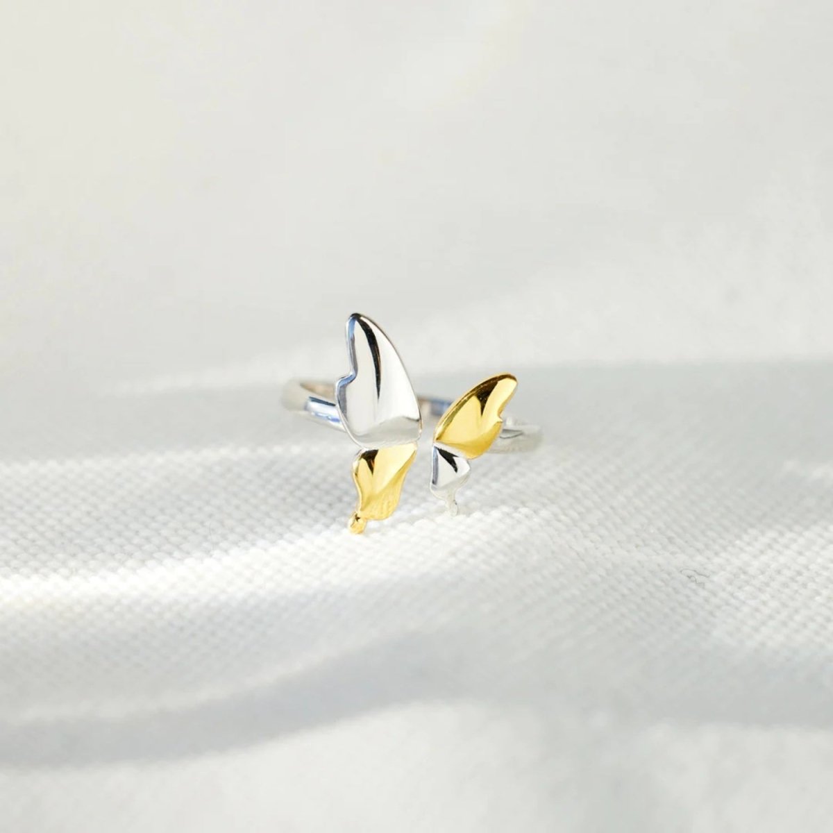 925 Sterling Silver Butterfly Ring - Dressy Clothing - Gold