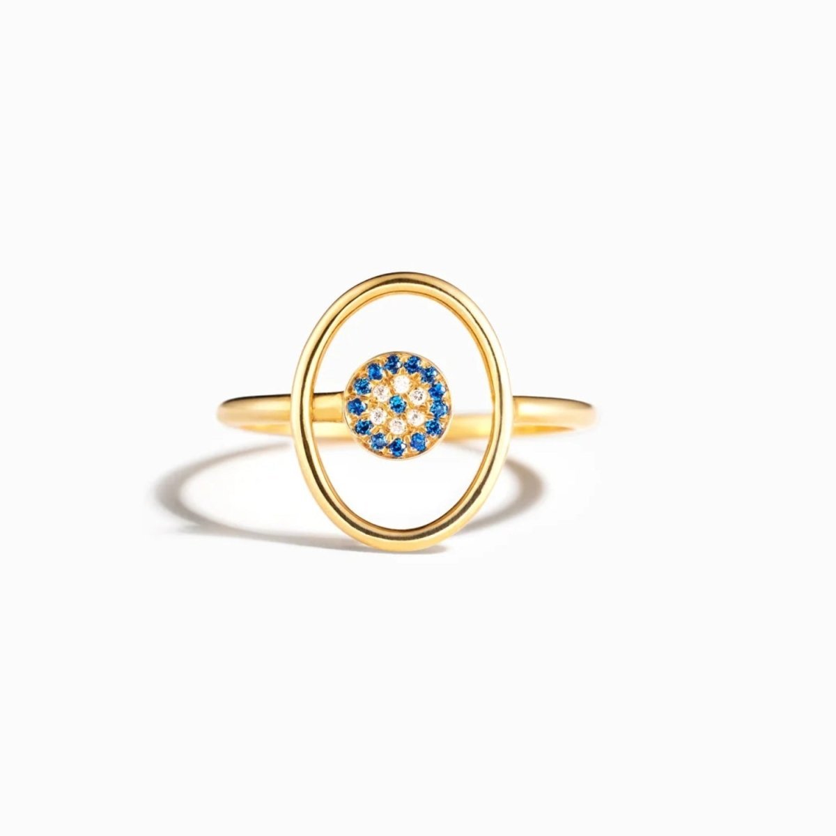 925 Sterling Silver Evil Eye Ring - Dressy Clothing - Gold