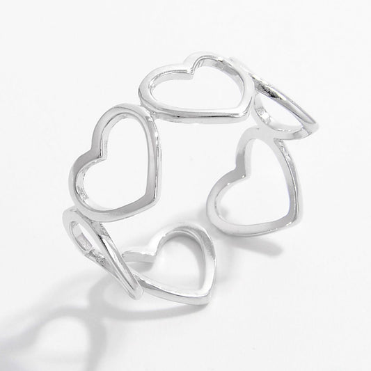 925 Sterling Silver Heart Ring - Dressy Clothing - Silver