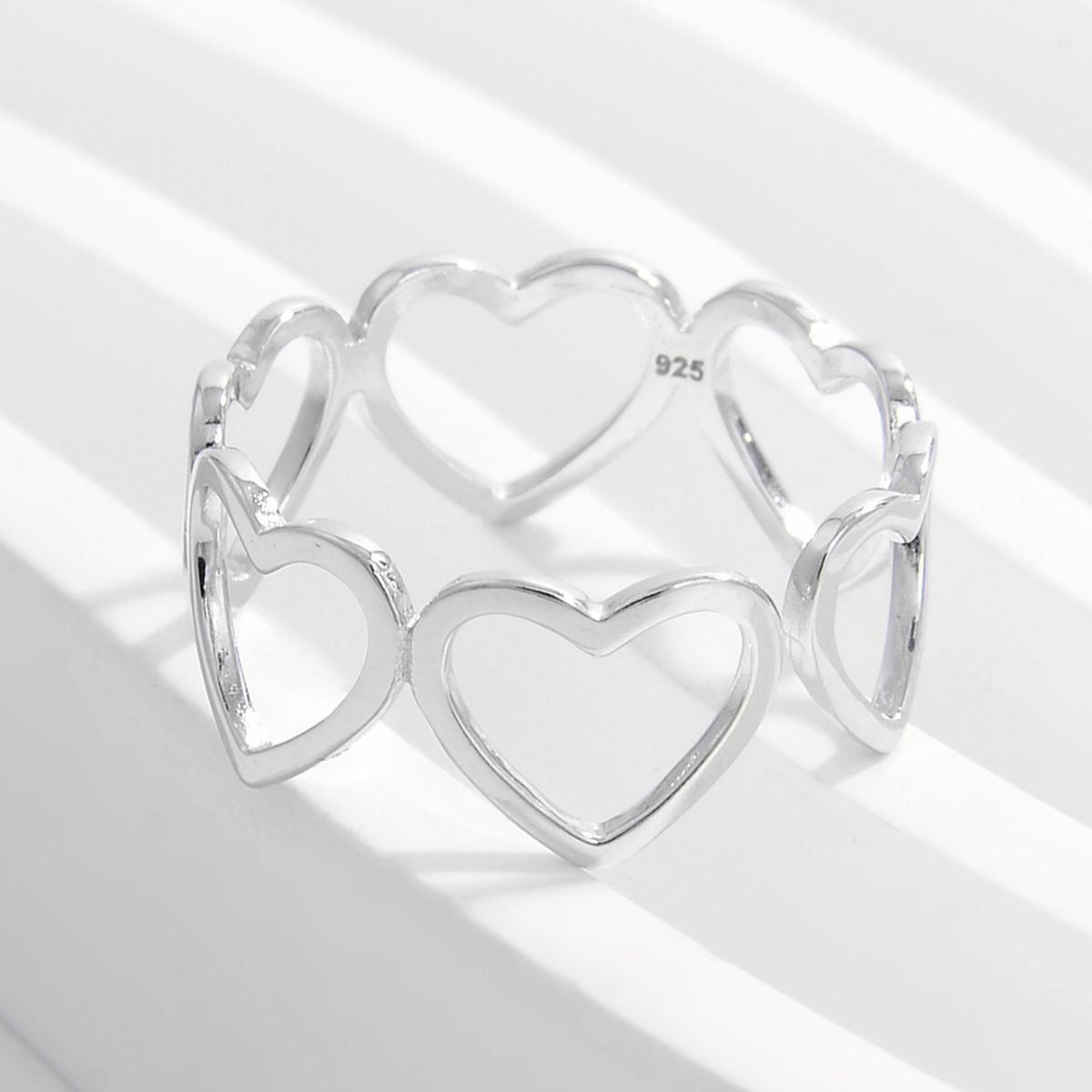 925 Sterling Silver Heart Ring - Dressy Clothing - Silver