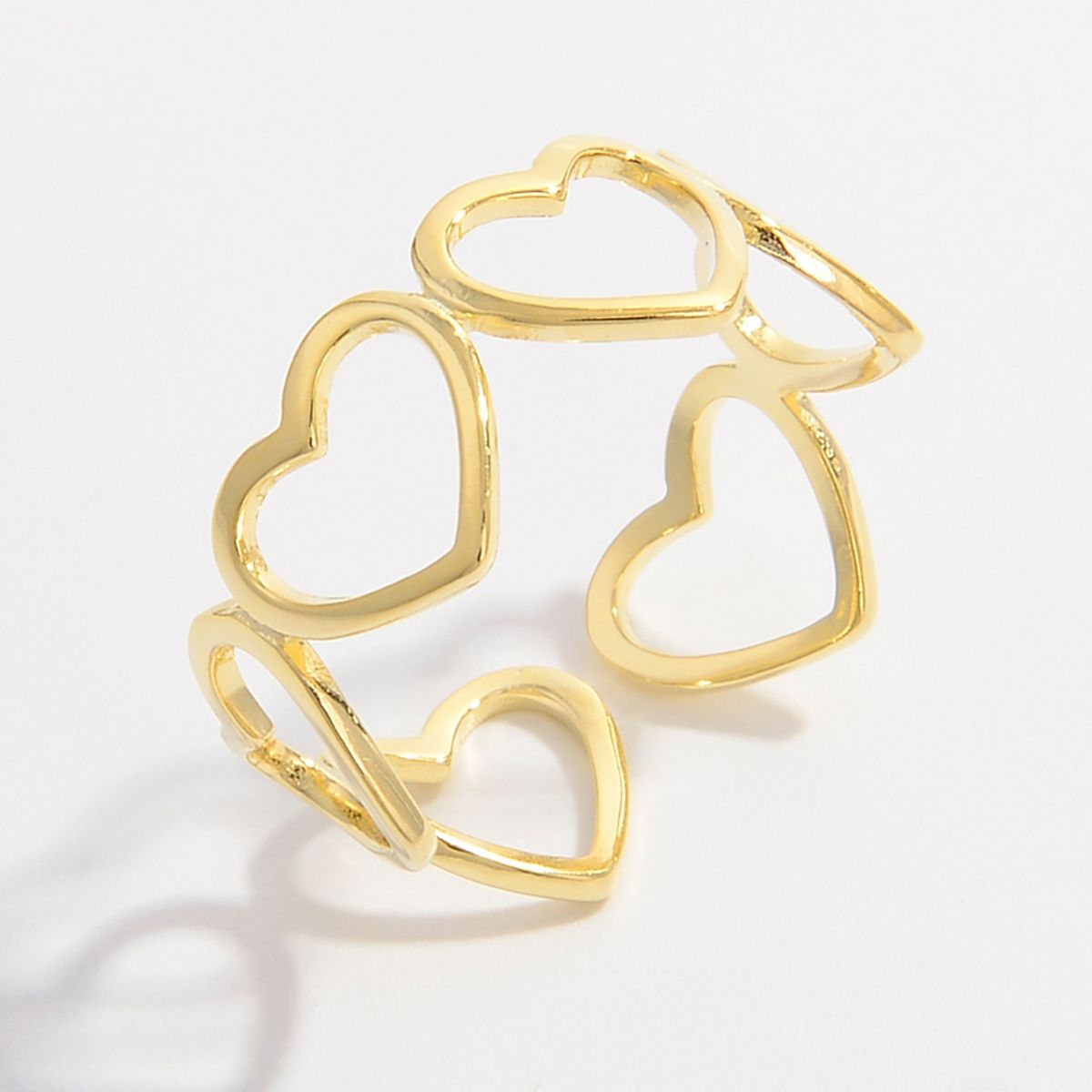 925 Sterling Silver Heart Ring - Dressy Clothing - Gold