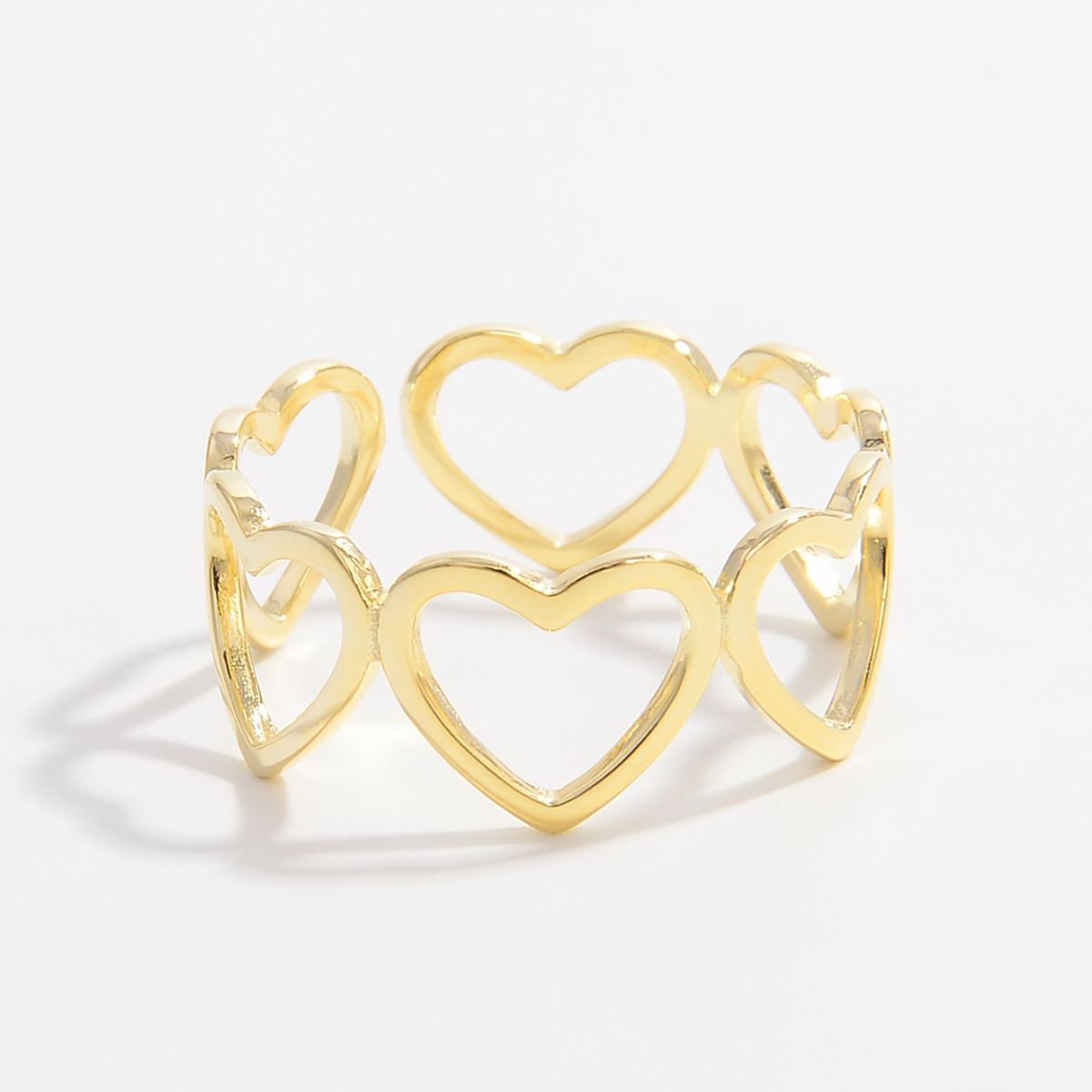 925 Sterling Silver Heart Ring - Dressy Clothing - Gold