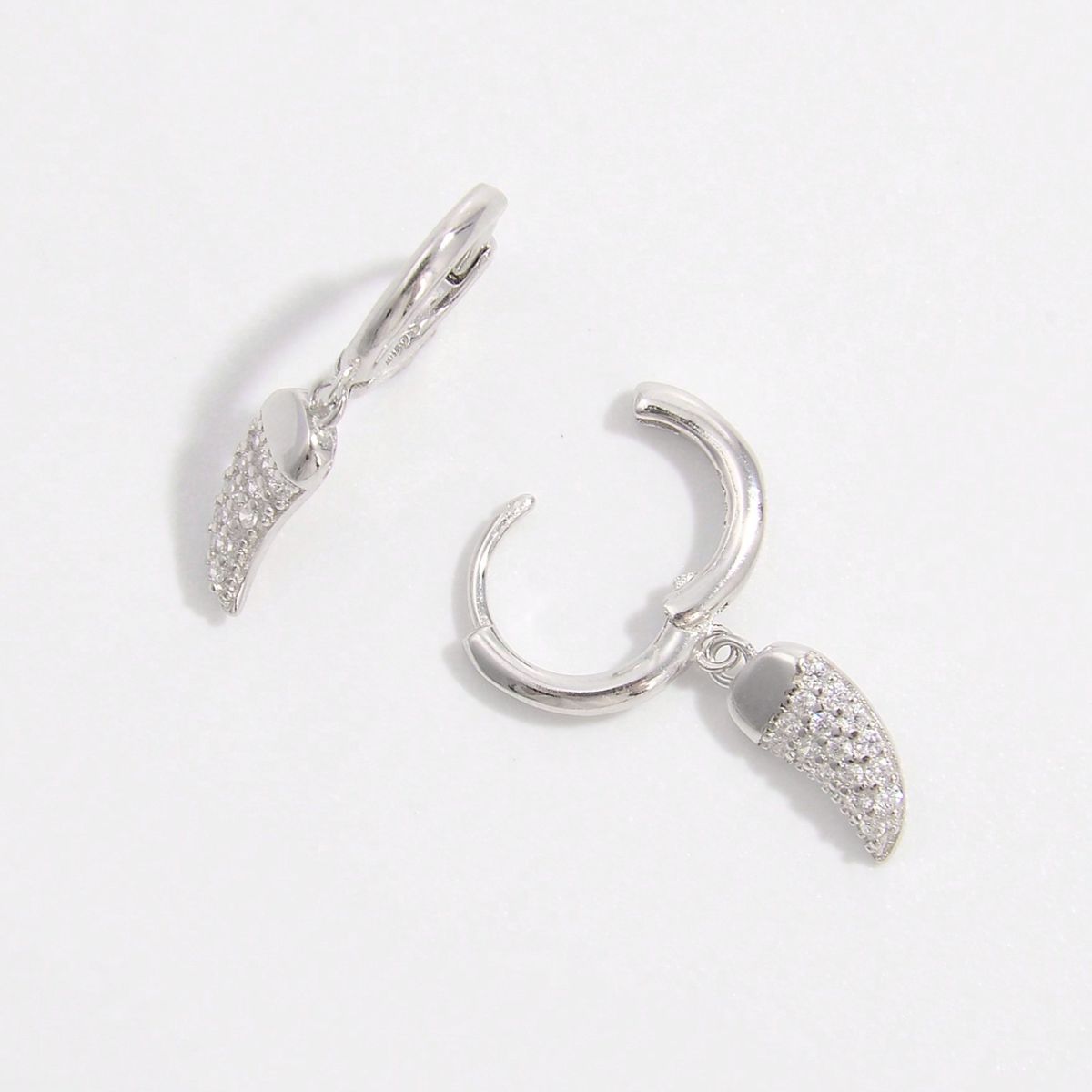 925 Sterling Silver Zircon Chili Shape Earrings - Dressy Clothing - Earrings - Silver