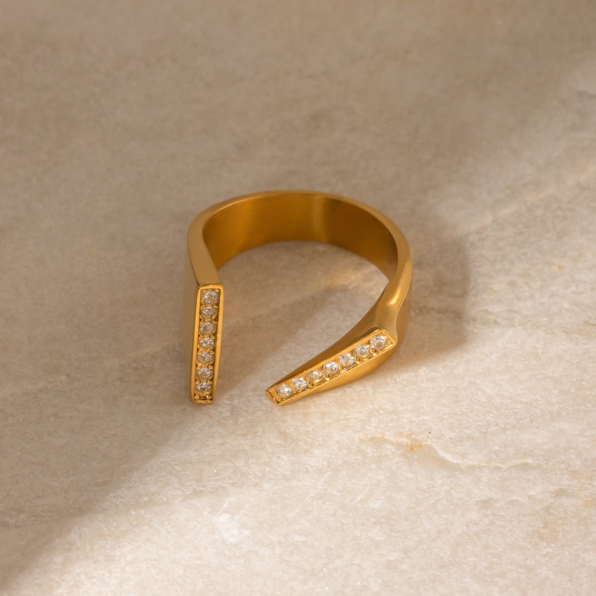 Asymmetrical Open Ring - Dressy Clothing - Rings - Gold