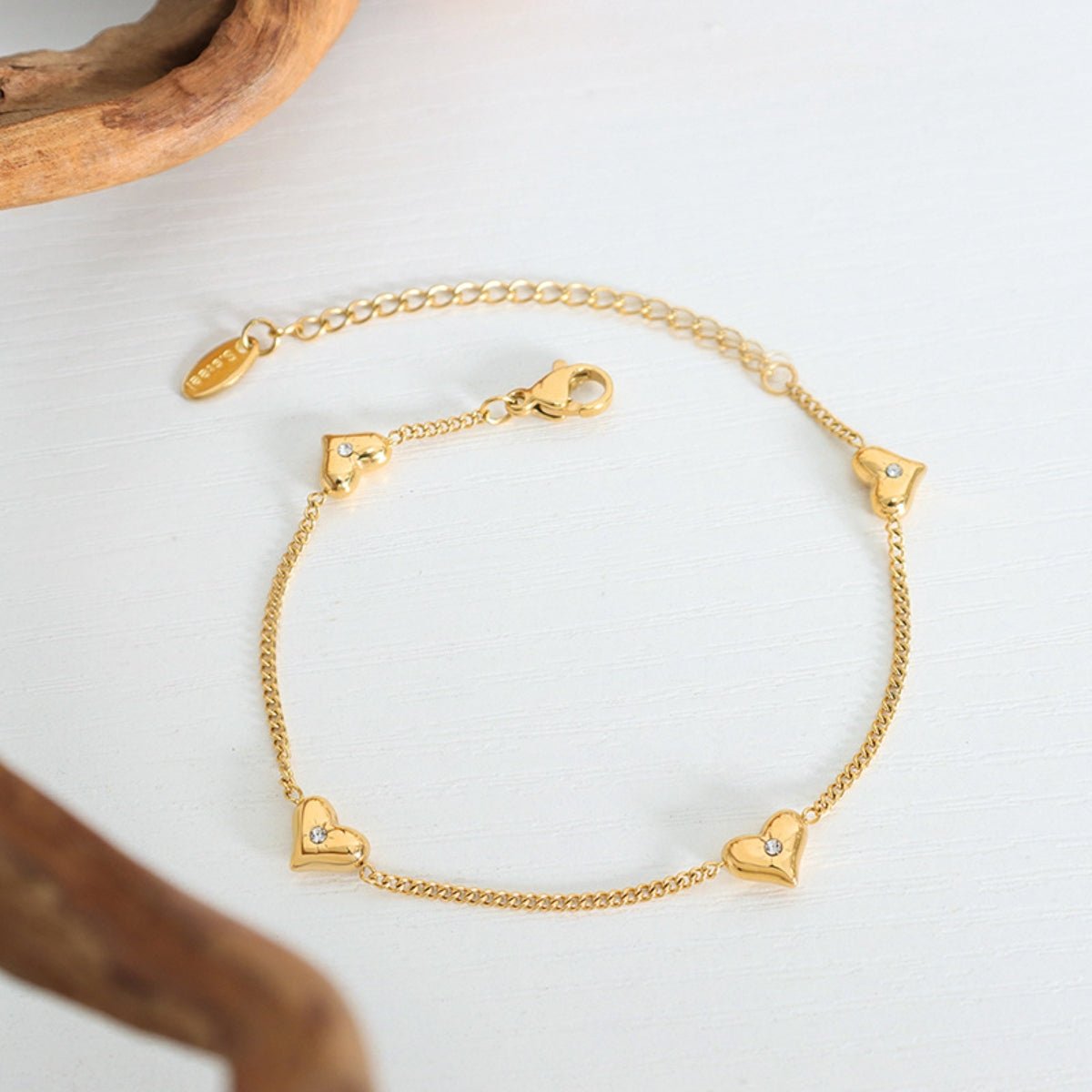 Heart Bracelet | Titanium Steel Zircon - Dressy Clothing - Bracelets - Gold