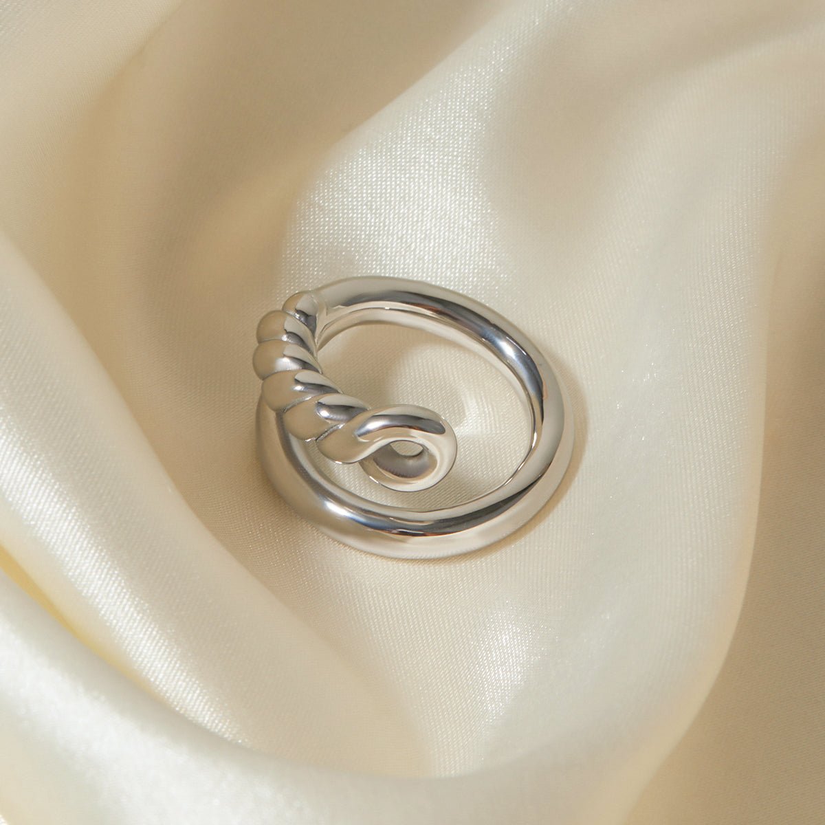 Knot Bypass Ring - Dressy Clothing - Silver