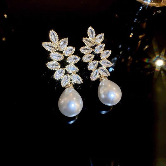 Pearl Drop Earrings | Sterling Silver - Dressy Clothing - Earrings - 