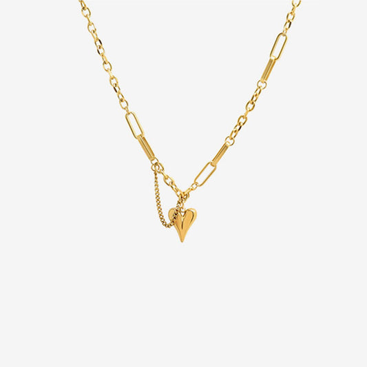 Titanium Steel Heart Pendant Necklace - Dressy Clothing - Necklaces - Gold